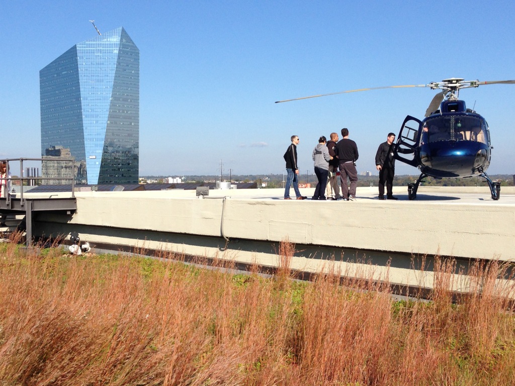 The Allegiance crew on the PECO green roof filming an episode that will air this week!